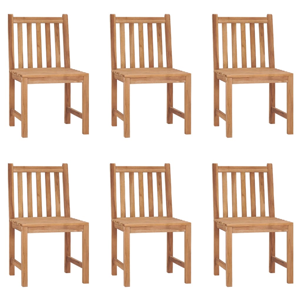 Chaises de jardin 6 pcs en bois de teck massif