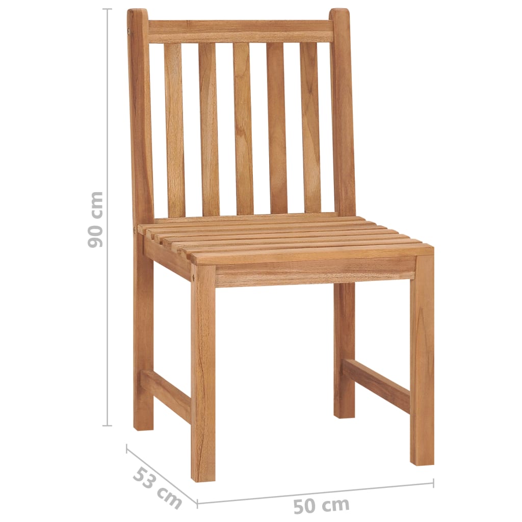 Chaises de jardin 6 pcs en bois de teck massif