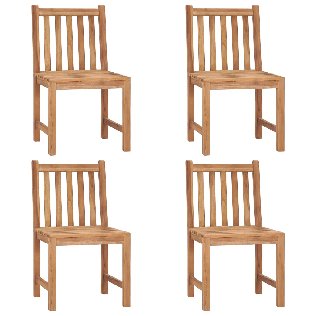 Chaises de jardin 8 pcs avec coussins en teck massif