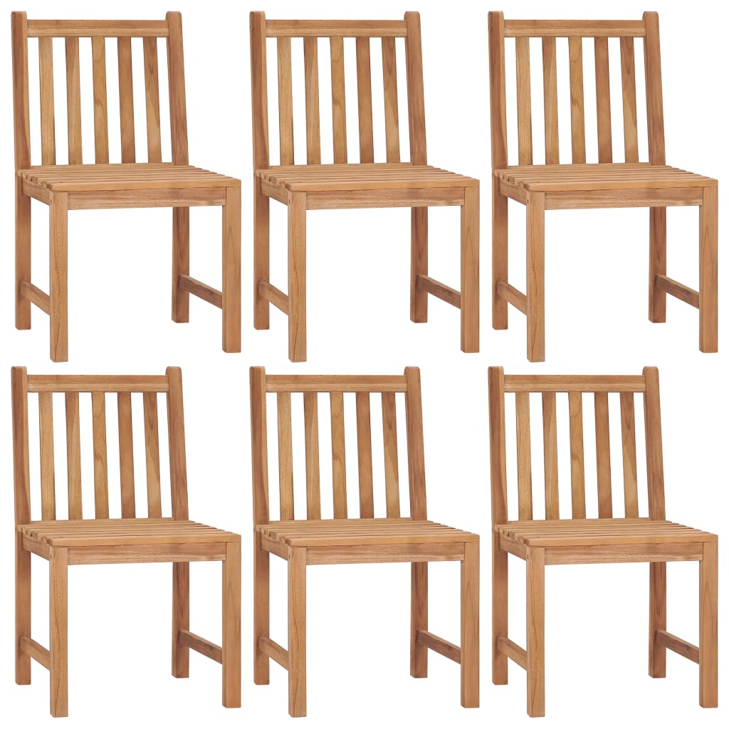 Chaises de jardin 8 pcs avec coussins en teck massif