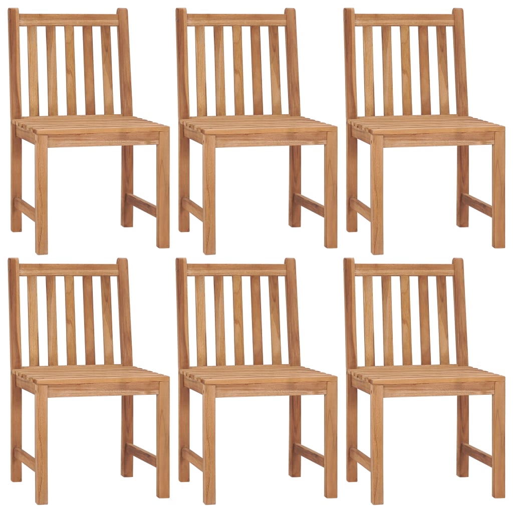 Chaises de jardin 8 pcs avec coussins en teck massif