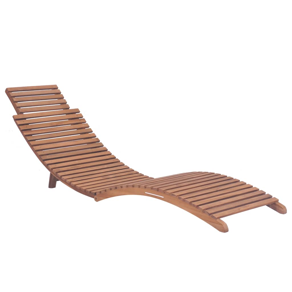 Bain de soleil avec table pliante en bois de teck massif