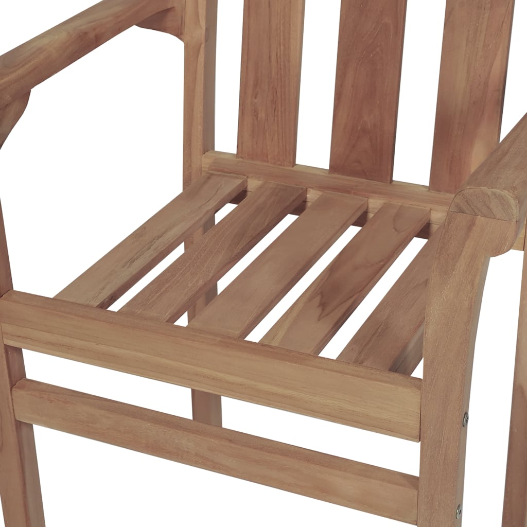 Tuinstoelen 6 st stapelbaar massief teakhout