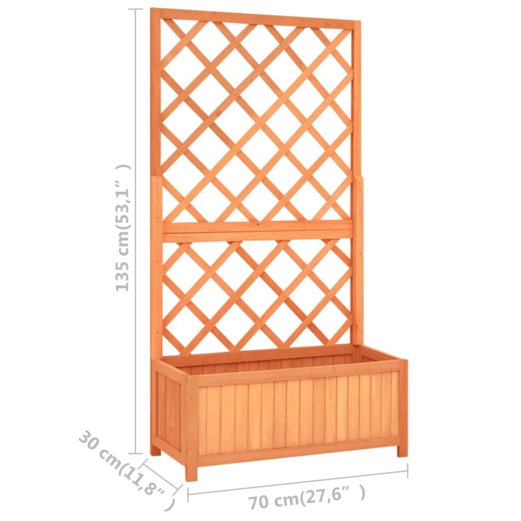 Latwerkplantenbak 70x30x135 cm massief vurenhout