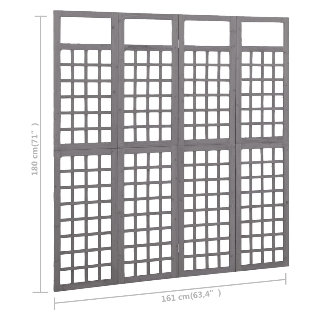 Kamerscherm/trellis met 4 panelen161x180 cm vurenhout