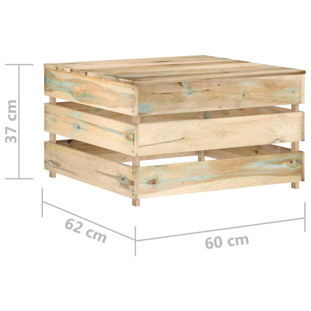 8-delige Loungeset met kussens geïmpregneerd hout