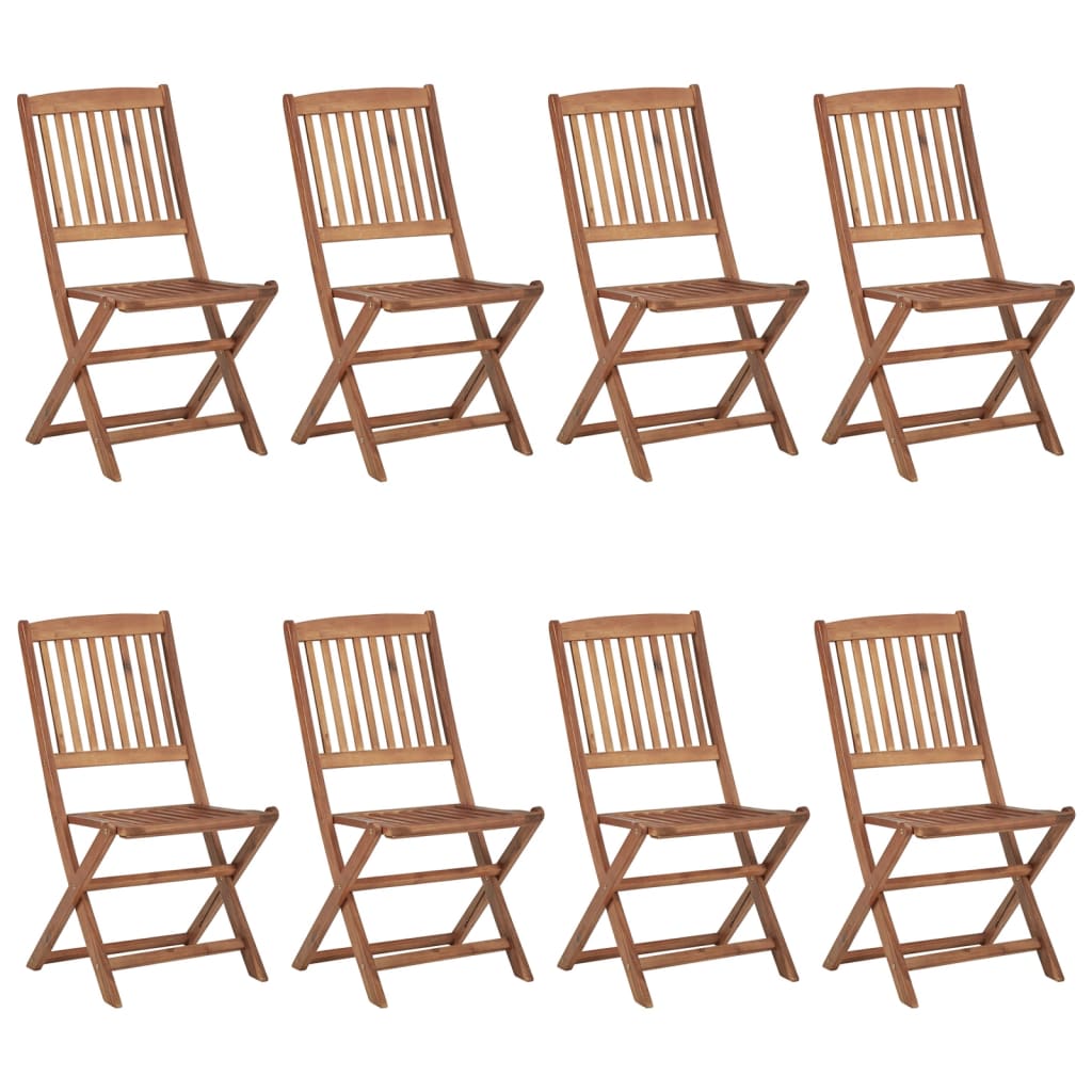 Chaises de jardin 4 pcs pliables en bois d'acacia massif