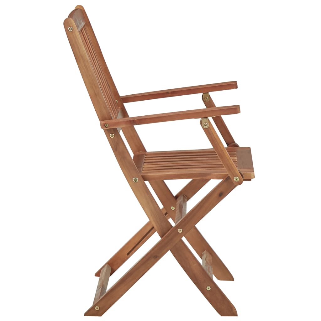 Chaises de jardin 8 pcs pliables avec coussins en bois d'acacia massif