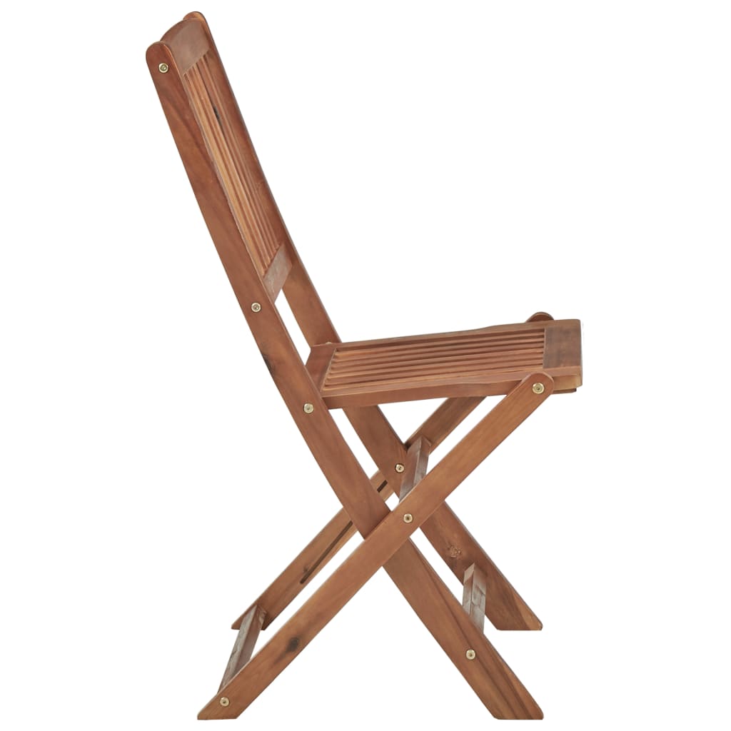 Chaises de jardin 8 pcs pliables avec coussins en bois d'acacia massif