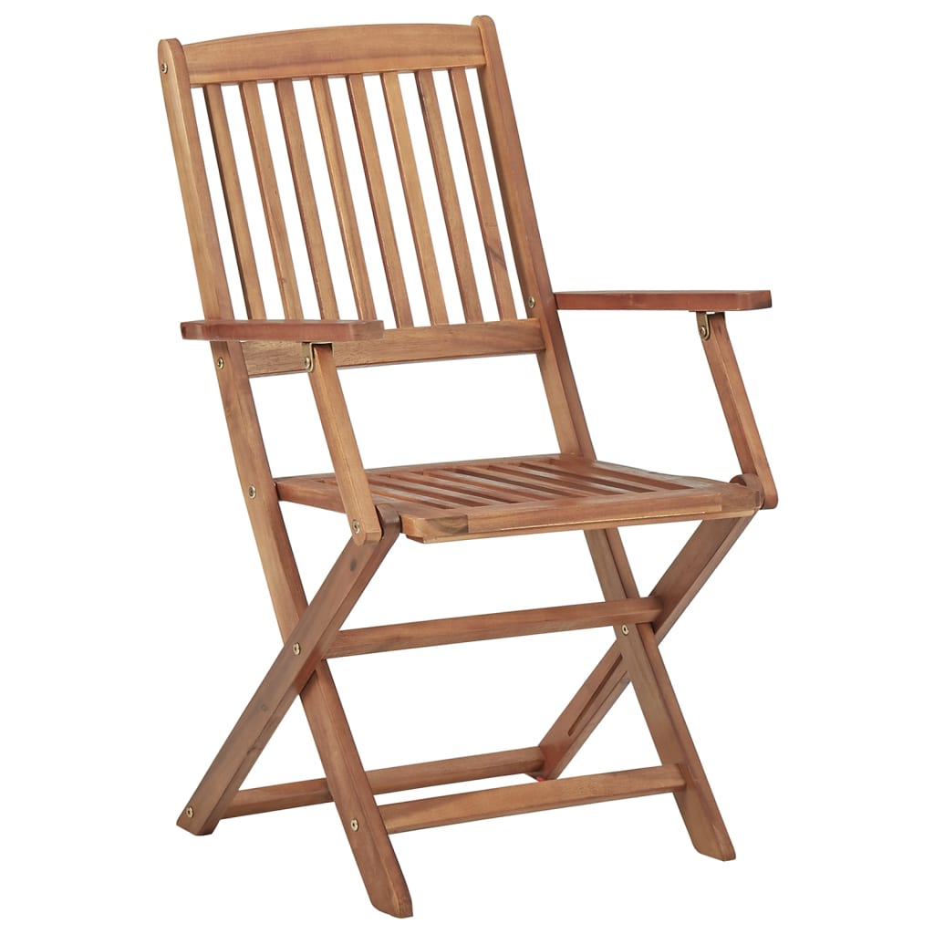 Chaises de jardin pliantes 4 pcs en bois d'acacia massif