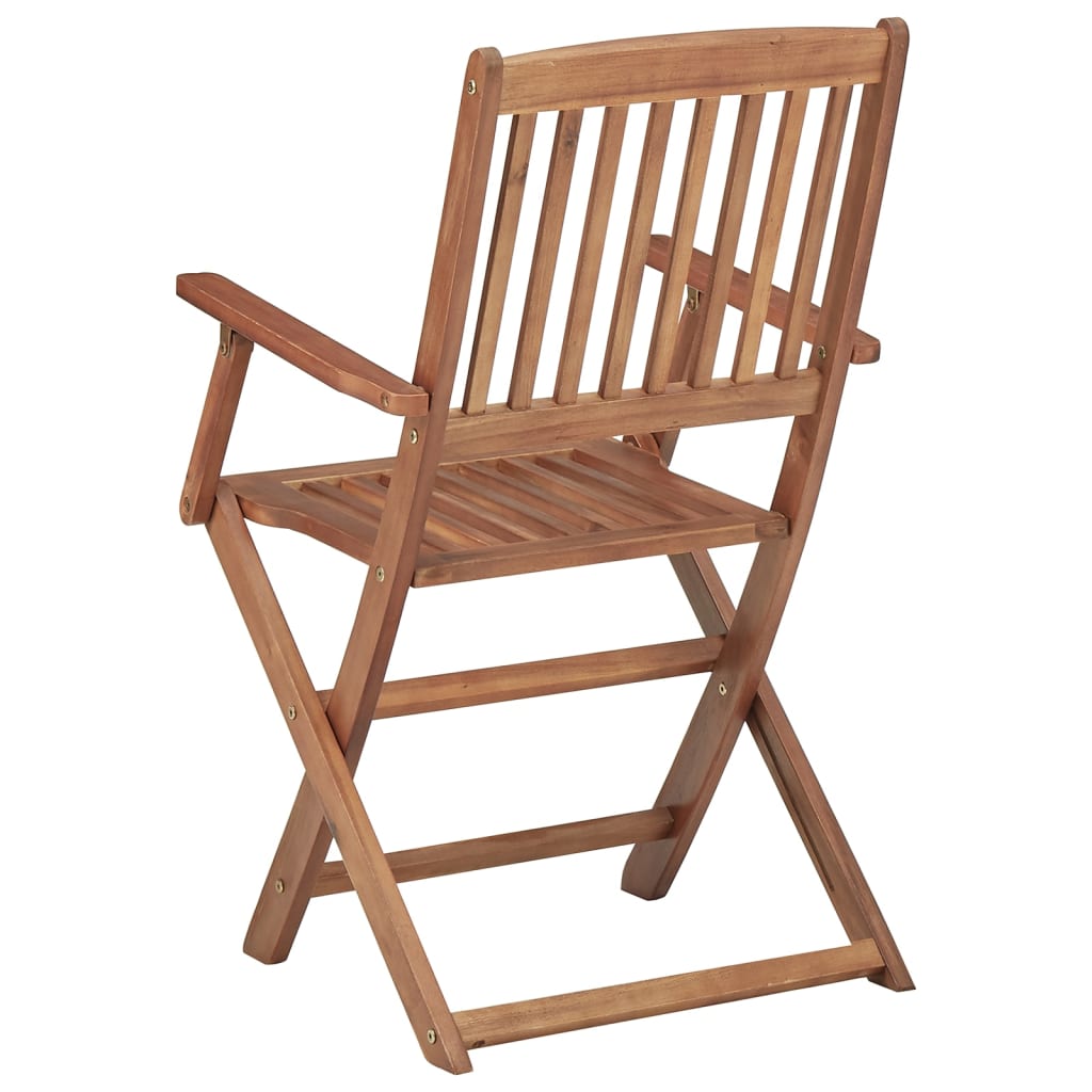 Chaises de jardin pliantes 4 pcs en bois d'acacia massif