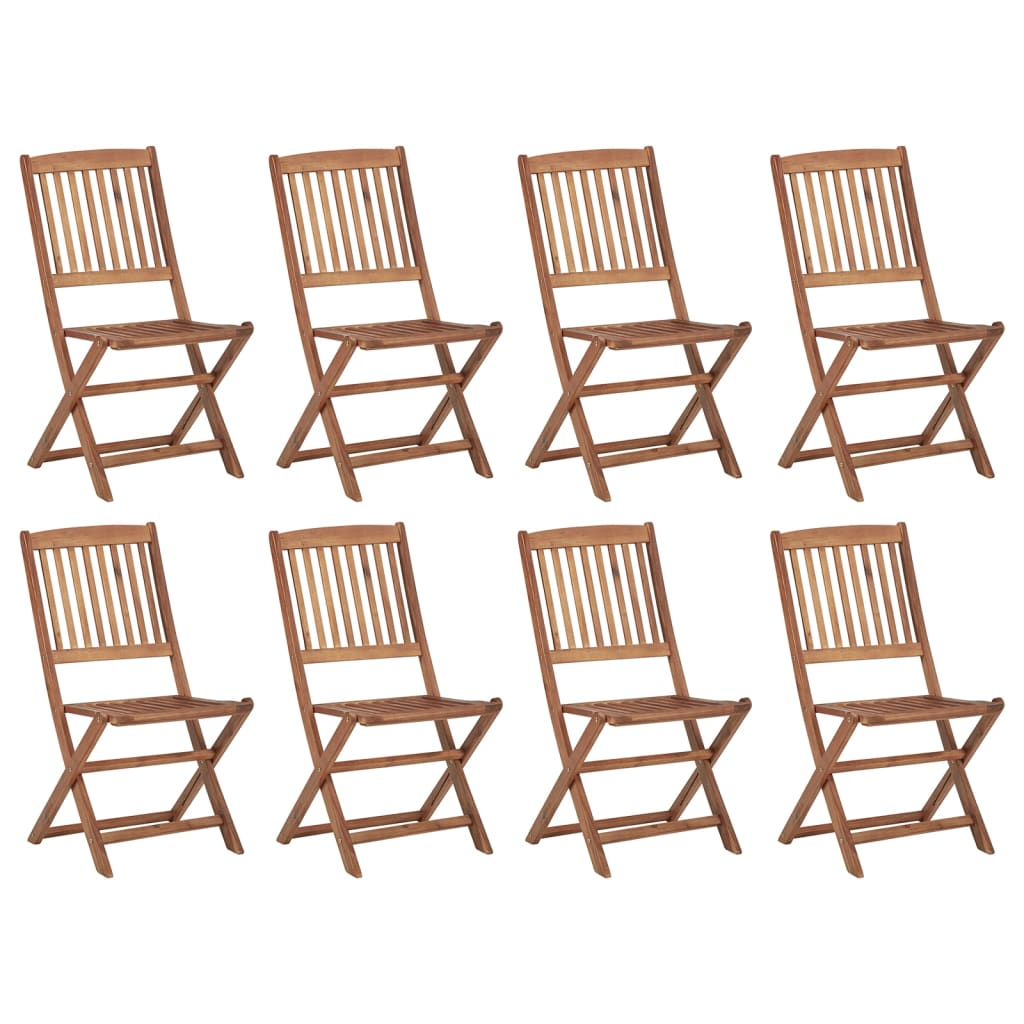 Chaises de jardin pliantes 4 pcs en bois d'acacia massif