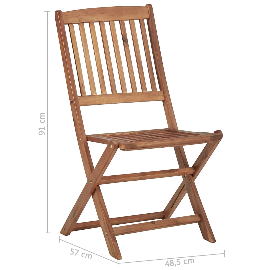 Chaises de jardin pliantes 4 pcs en bois d'acacia massif