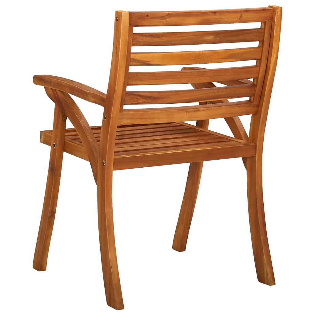 Chaises de jardin 4 pcs avec coussins en bois d'acacia massif