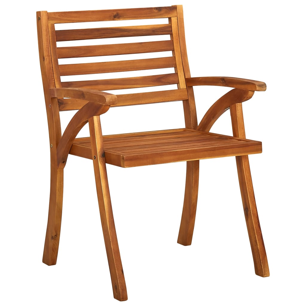 Chaises de jardin 4 pcs avec coussins en bois d'acacia massif