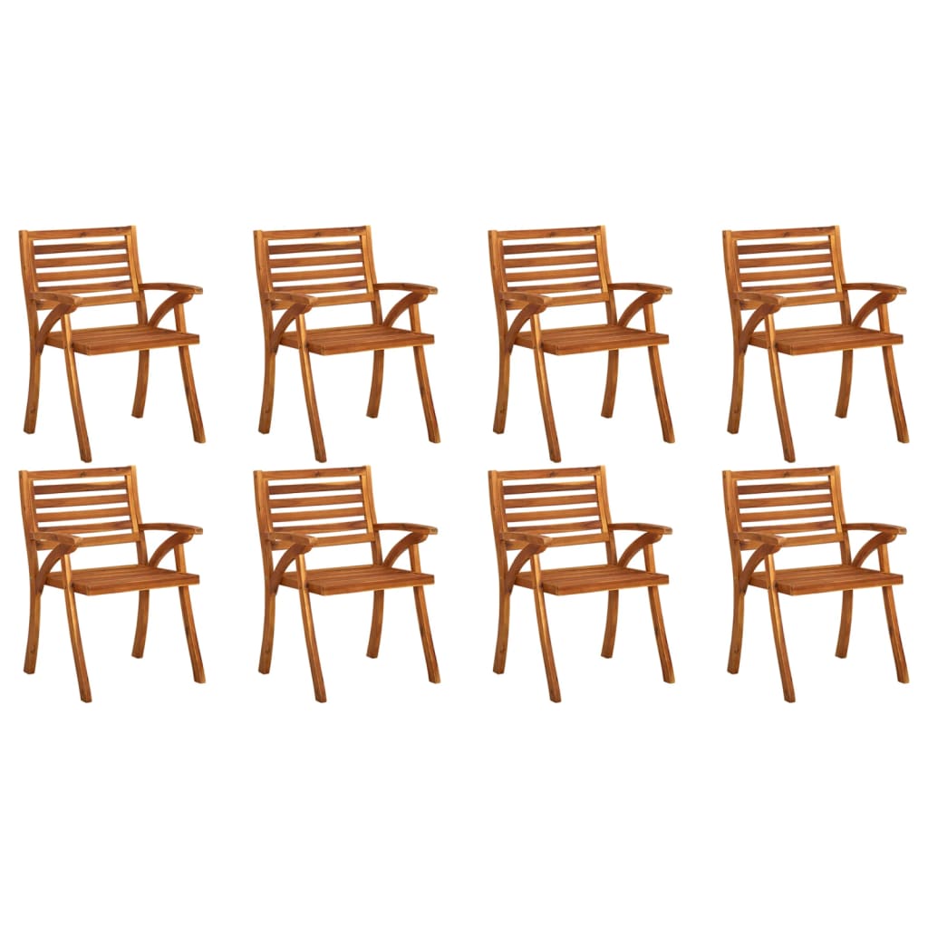 Chaises de jardin 4 pcs avec coussins en bois d'acacia massif