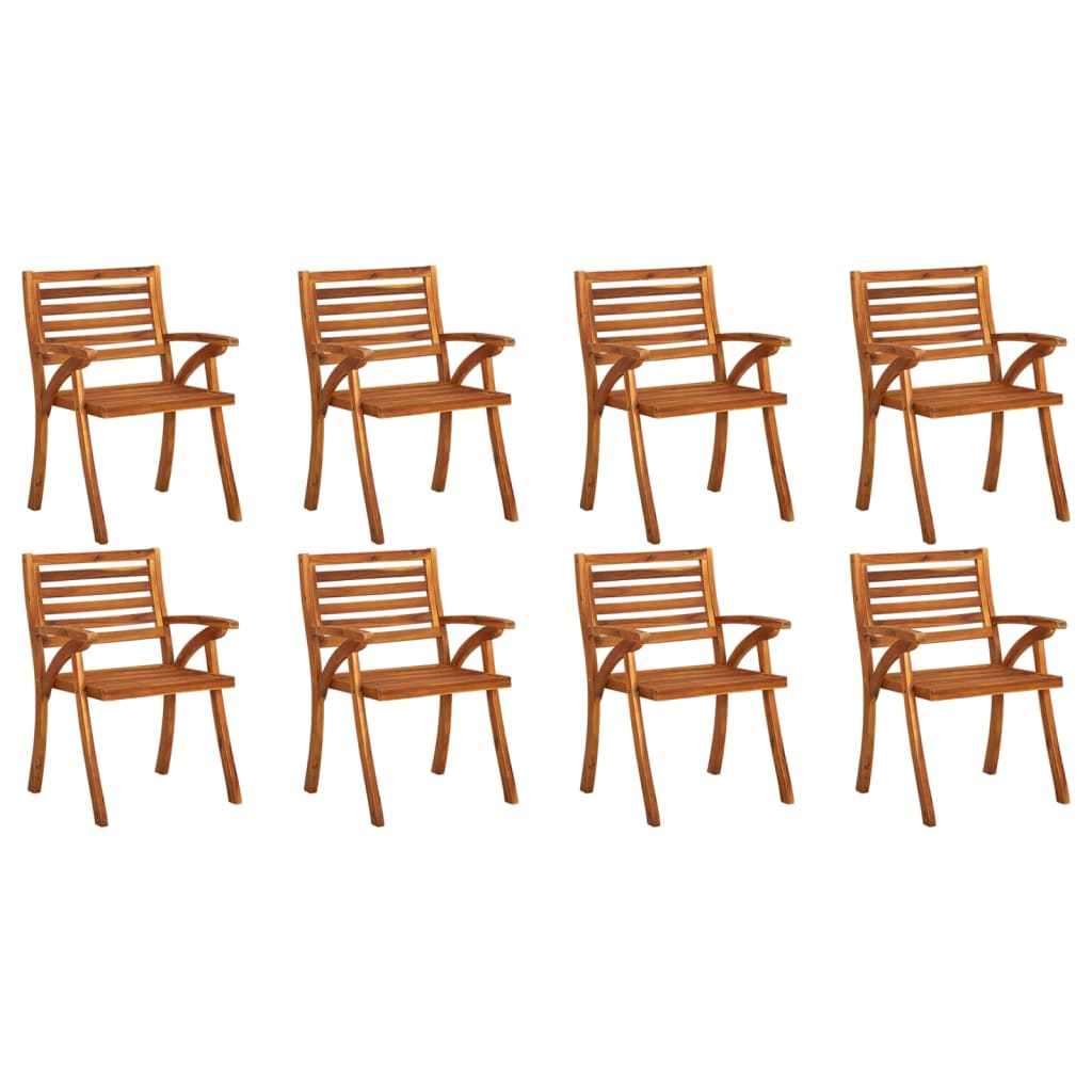 Chaises de jardin 4 pcs avec coussins en bois d'acacia massif