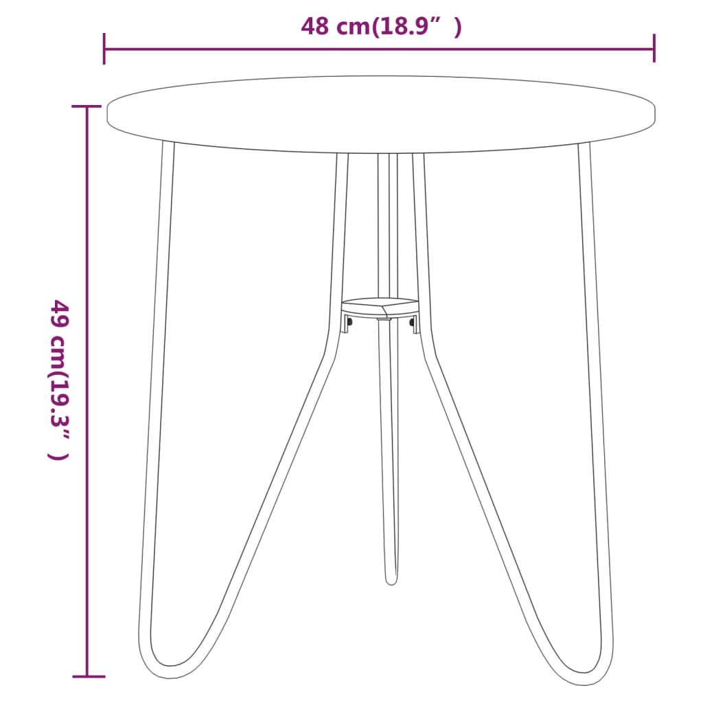 Table basse 48 cm MDF et fer noir