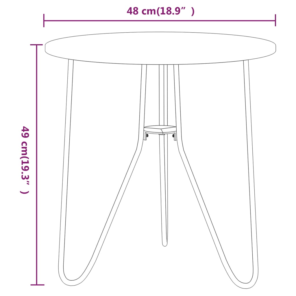 Table basse 48 cm MDF et fer noir