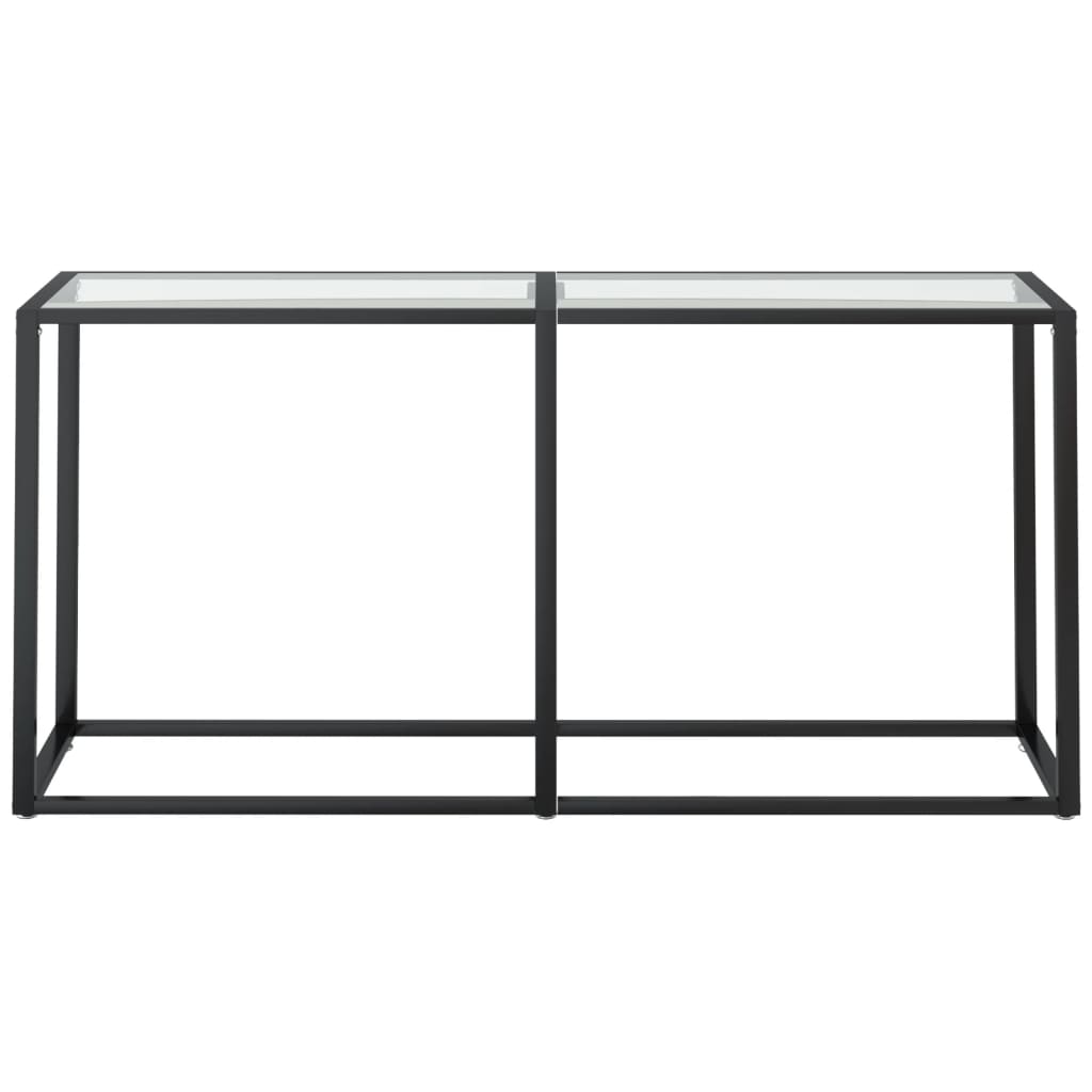 Wandtafel 140x35x75,5 cm gehard glas zwartmarmerkleurig