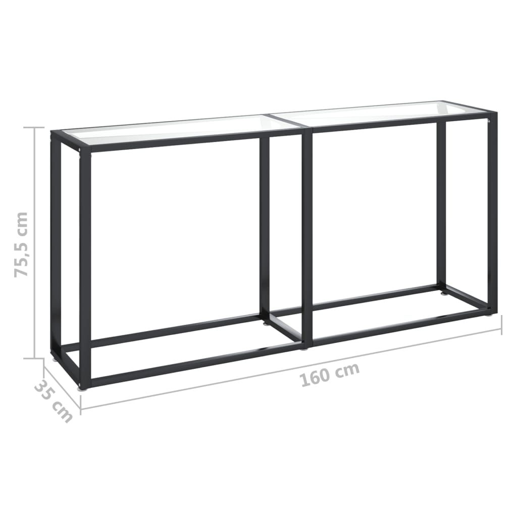 Wandtafel 140x35x75,5 cm gehard glas zwartmarmerkleurig