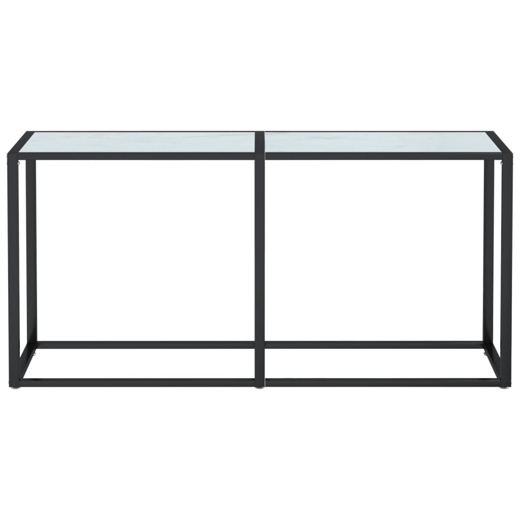 Wandtafel 140x35x75,5 cm gehard glas zwartmarmerkleurig