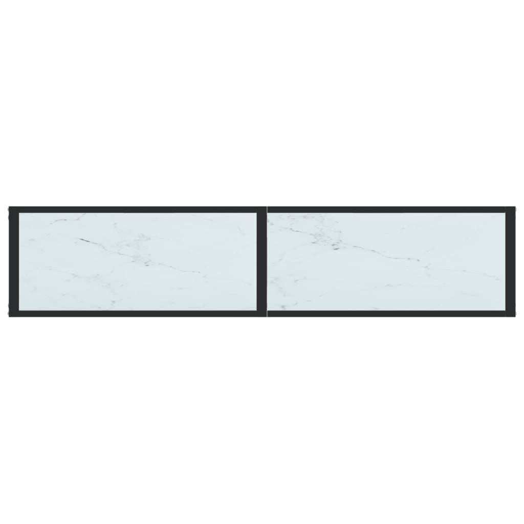 Wandtafel 140x35x75,5 cm gehard glas zwartmarmerkleurig