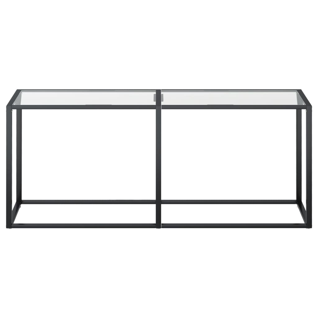 Wandtafel 140x35x75,5 cm gehard glas zwartmarmerkleurig