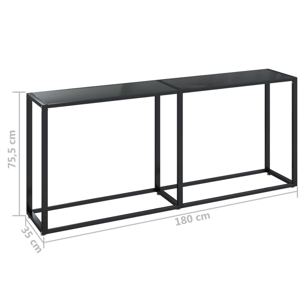 Wandtafel 140x35x75,5 cm gehard glas zwartmarmerkleurig