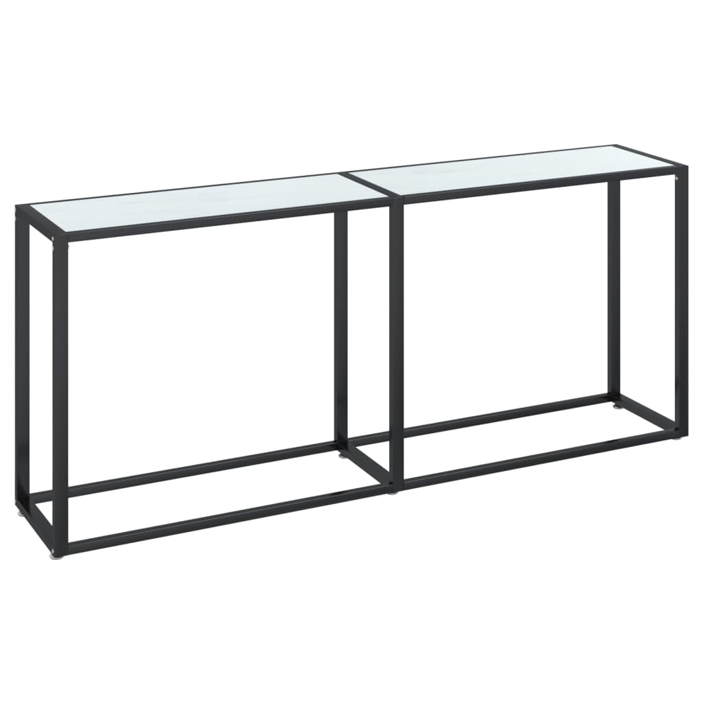 Wandtafel 140x35x75,5 cm gehard glas zwartmarmerkleurig