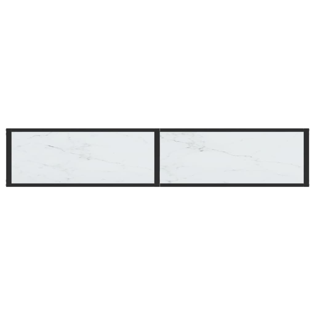 Wandtafel 140x35x75,5 cm gehard glas zwartmarmerkleurig