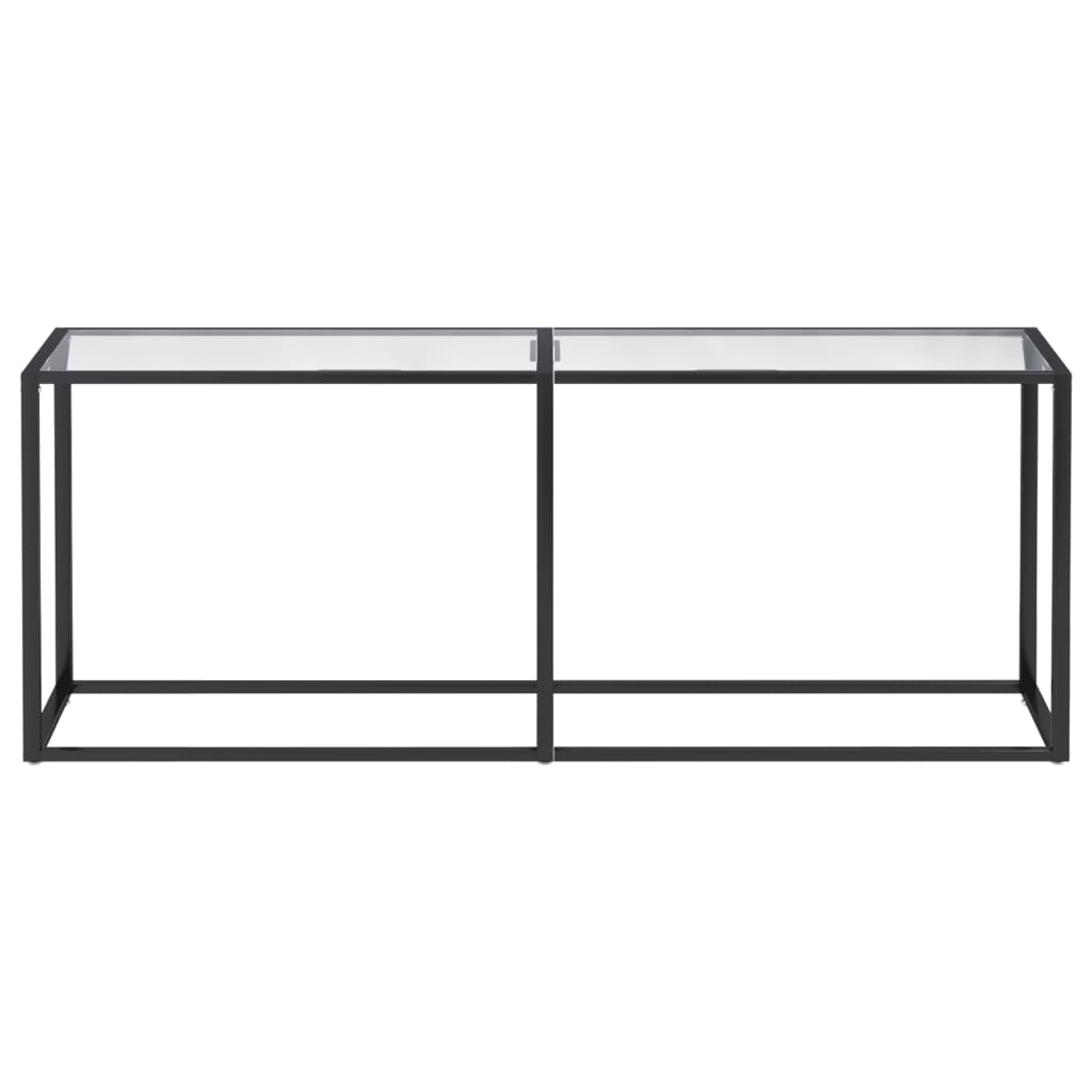 Wandtafel 140x35x75,5 cm gehard glas zwartmarmerkleurig