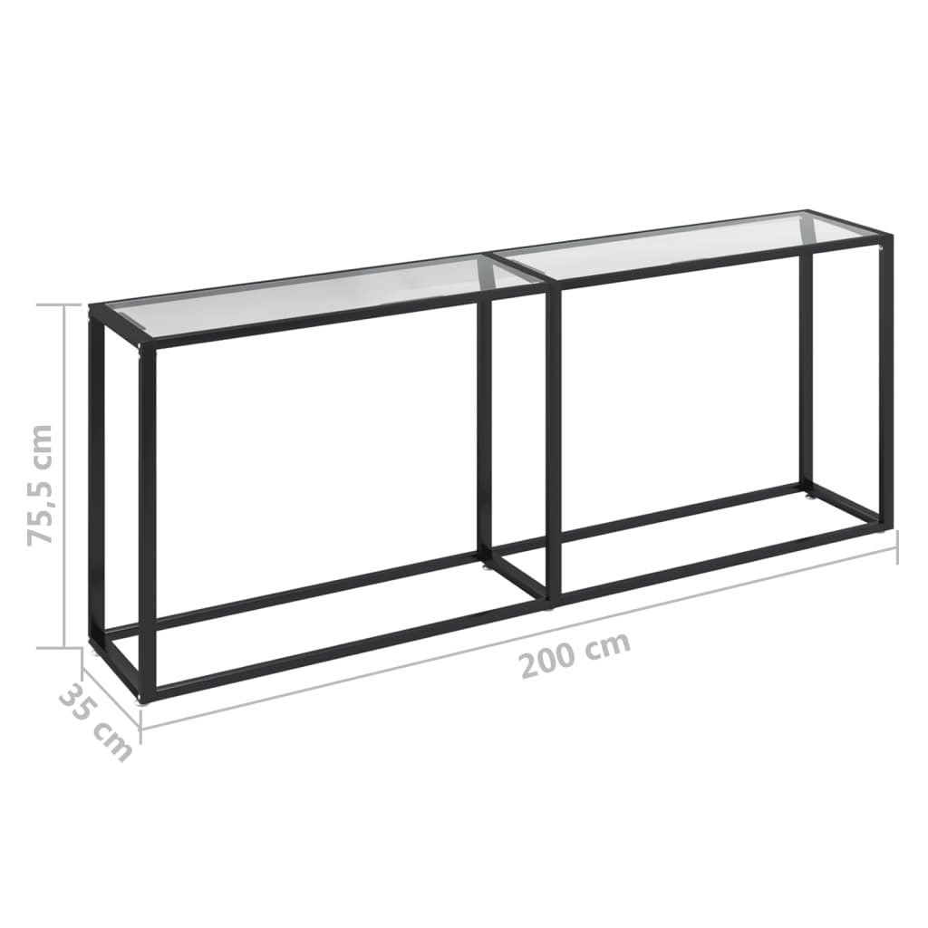 Wandtafel 140x35x75,5 cm gehard glas zwartmarmerkleurig