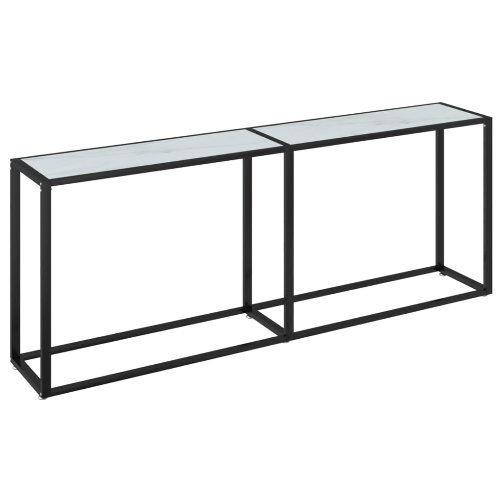 Wandtafel 140x35x75,5 cm gehard glas zwartmarmerkleurig