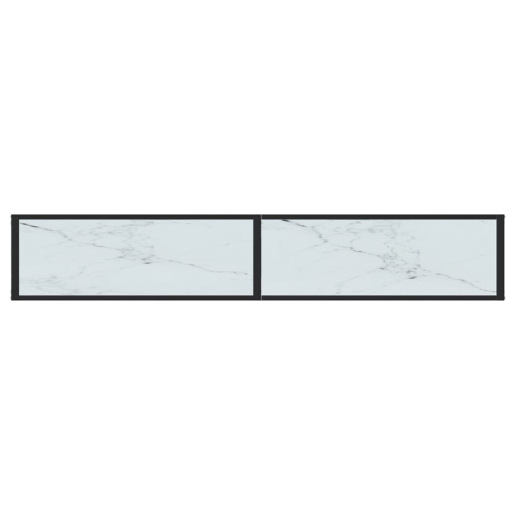 Wandtafel 140x35x75,5 cm gehard glas zwartmarmerkleurig