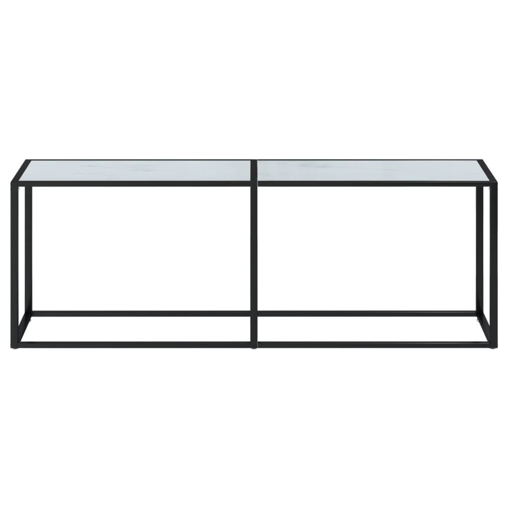 Wandtafel 140x35x75,5 cm gehard glas zwartmarmerkleurig