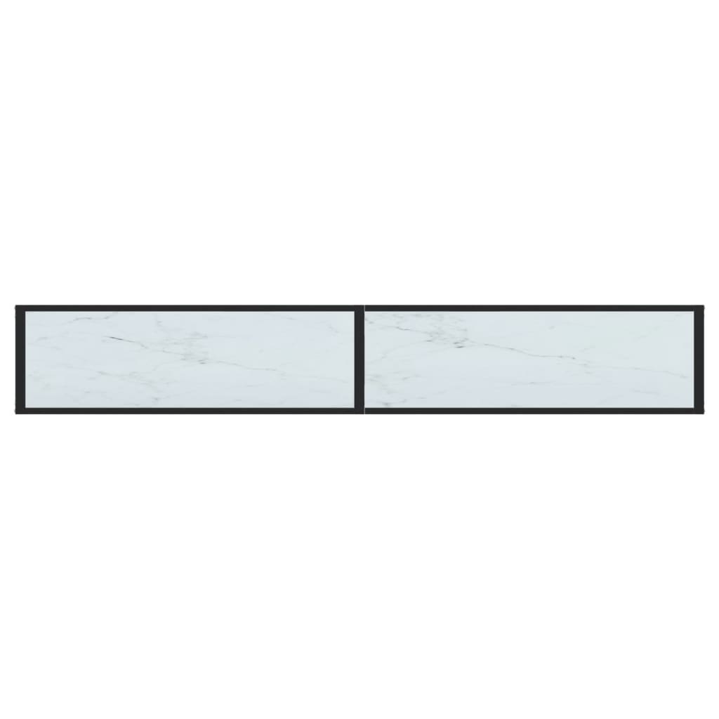 Wandtafel 140x35x75,5 cm gehard glas zwartmarmerkleurig