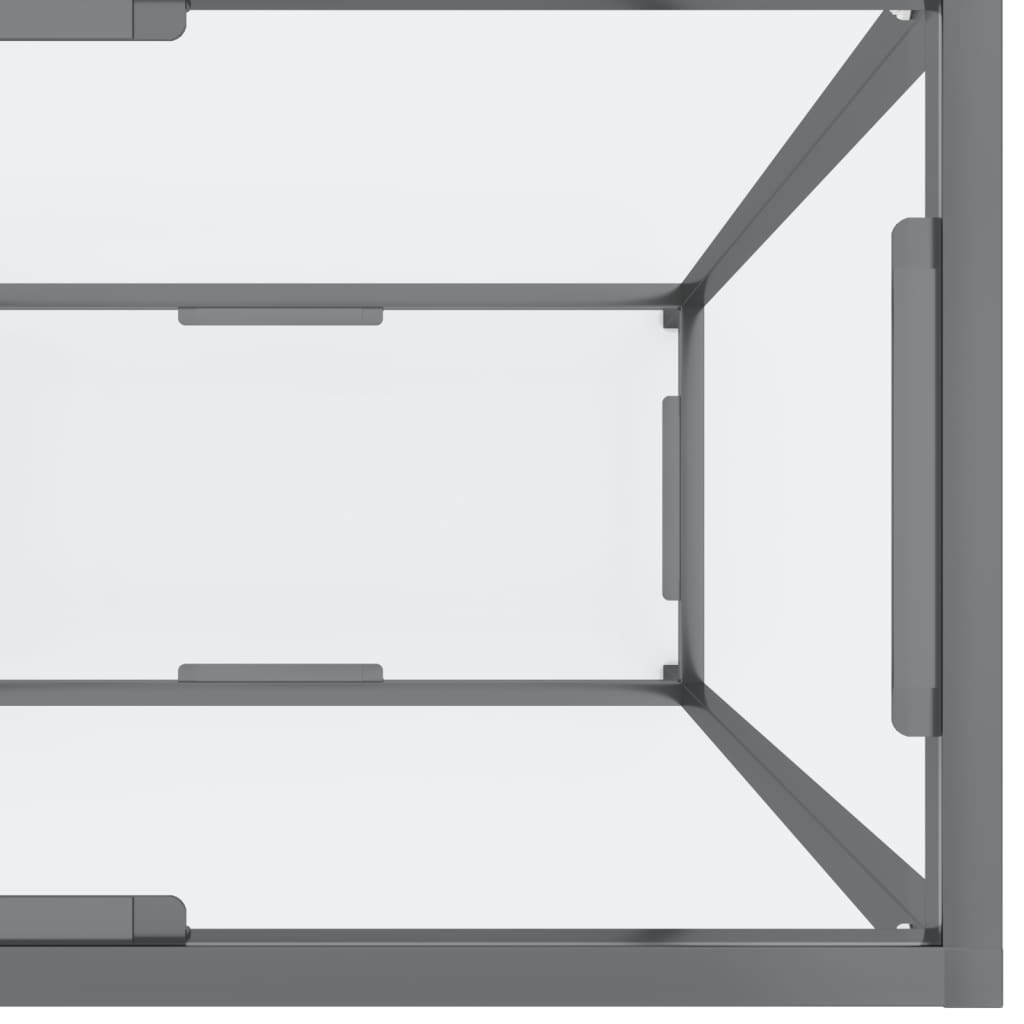 Wandtafel 200x35x75,5 cm gehard glas zwart