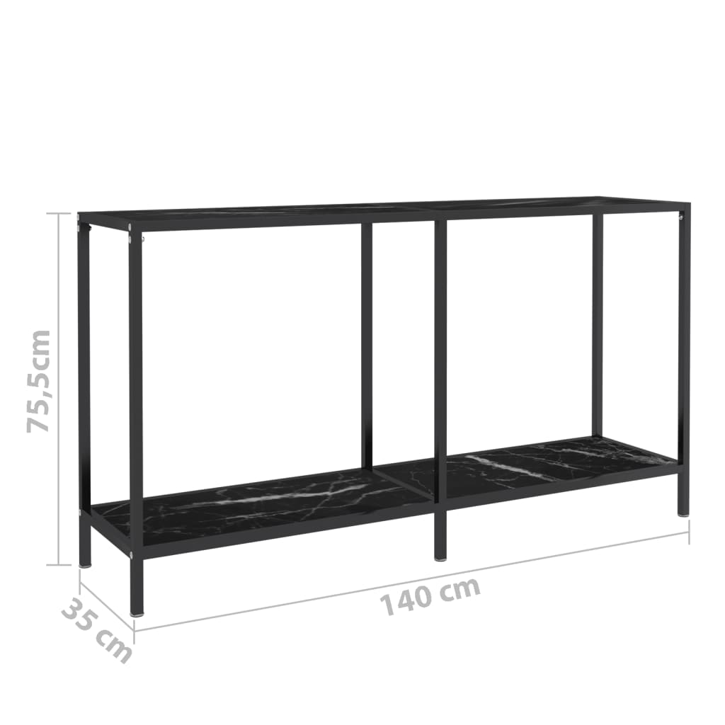 Wandtafel 140x35x75,5 cm gehard glas transparant