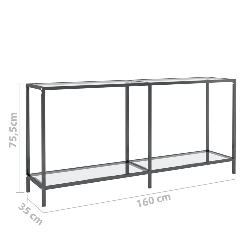 Wandtafel 140x35x75,5 cm gehard glas transparant