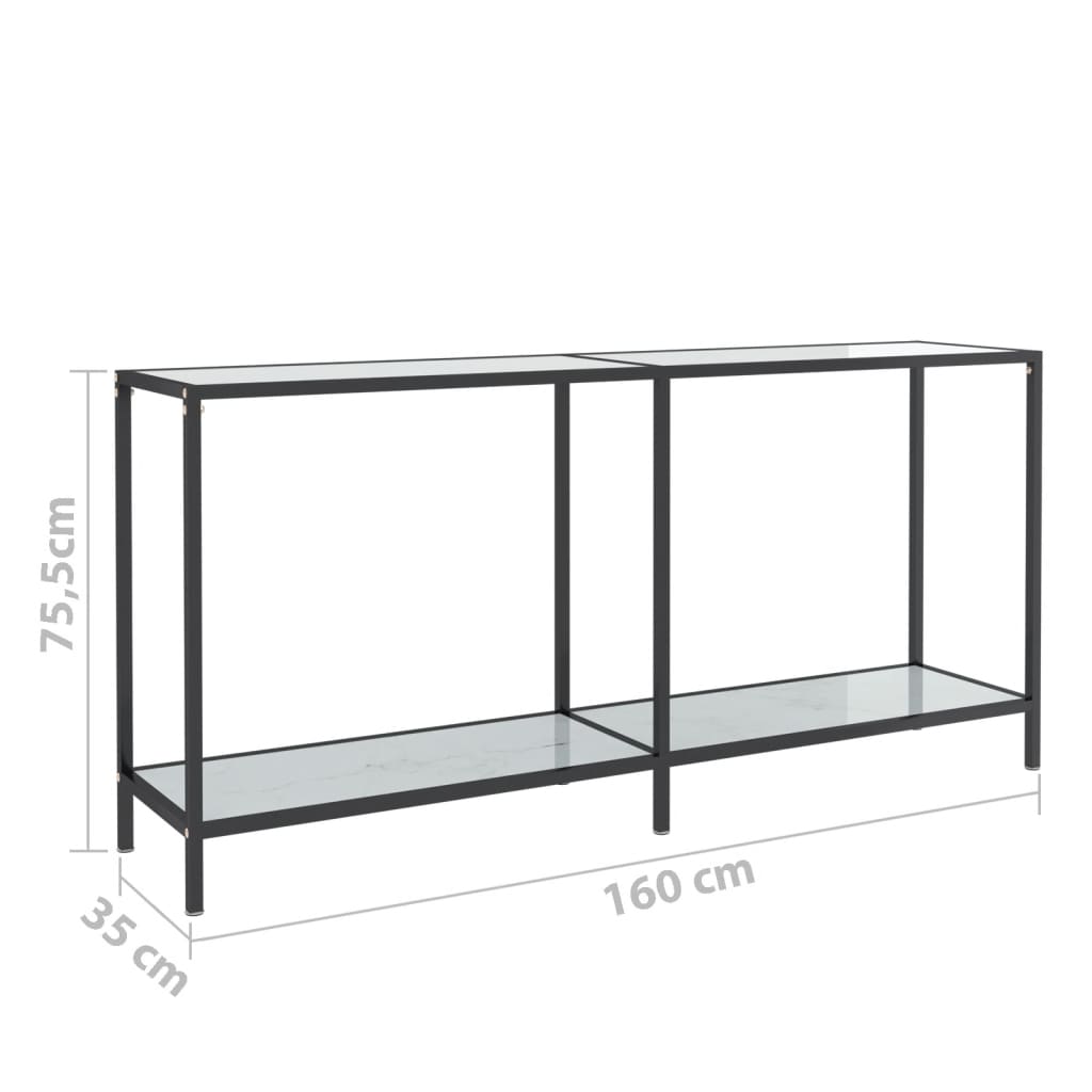 Wandtafel 160x35x75,5 cm gehard glas