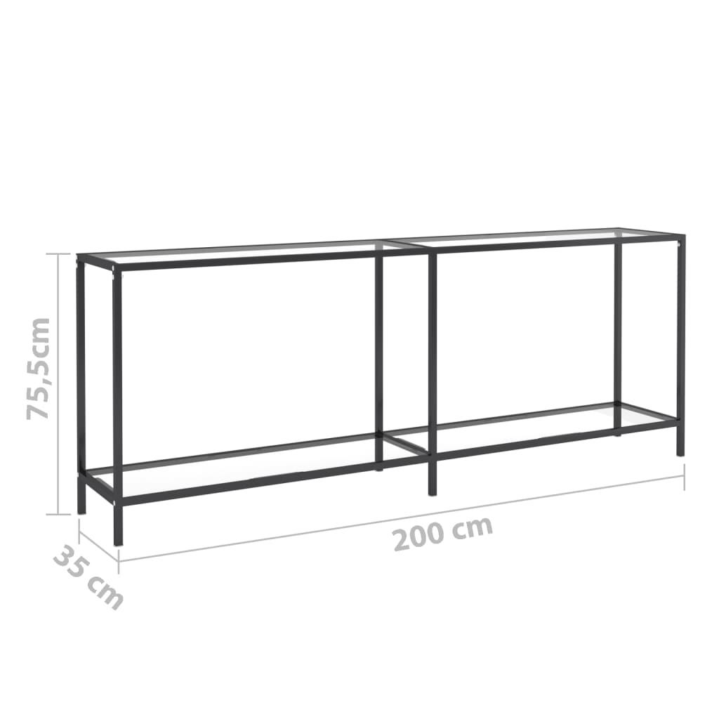 Wandtafel 140x35x75,5 cm gehard glas transparant