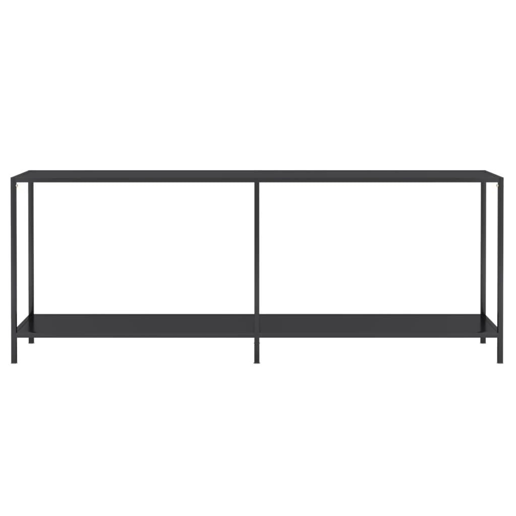 Wandtafel 200x35x75,5 cm gehard glas zwart