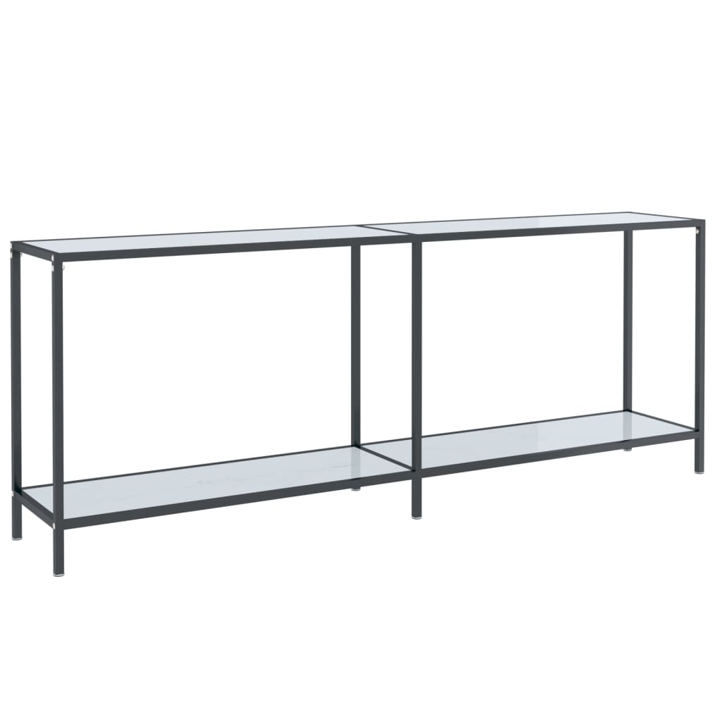 Wandtafel 200x35x75,5 cm gehard glas zwart