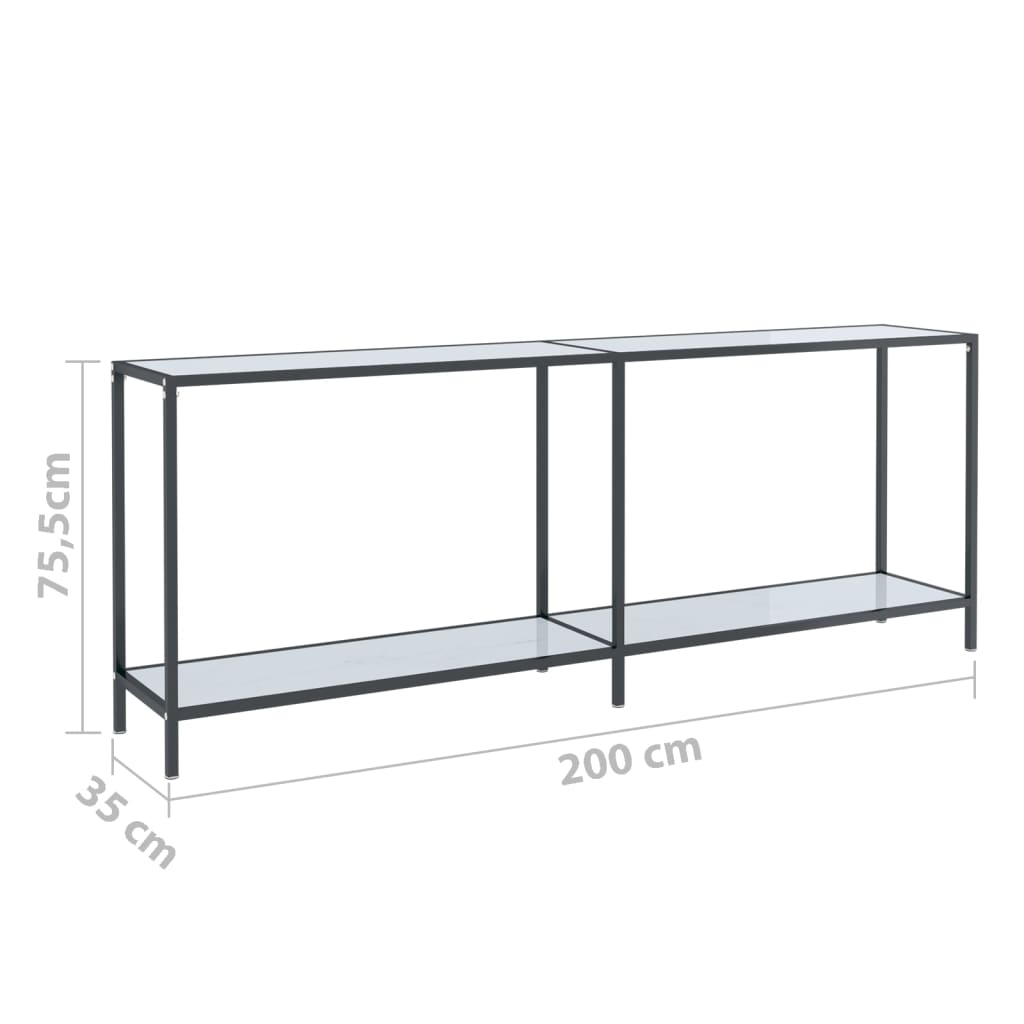 Table murale 160x35x75,5 cm verre trempé