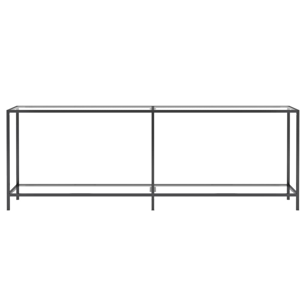 Wandtafel 200x35x75,5 cm gehard glas zwart