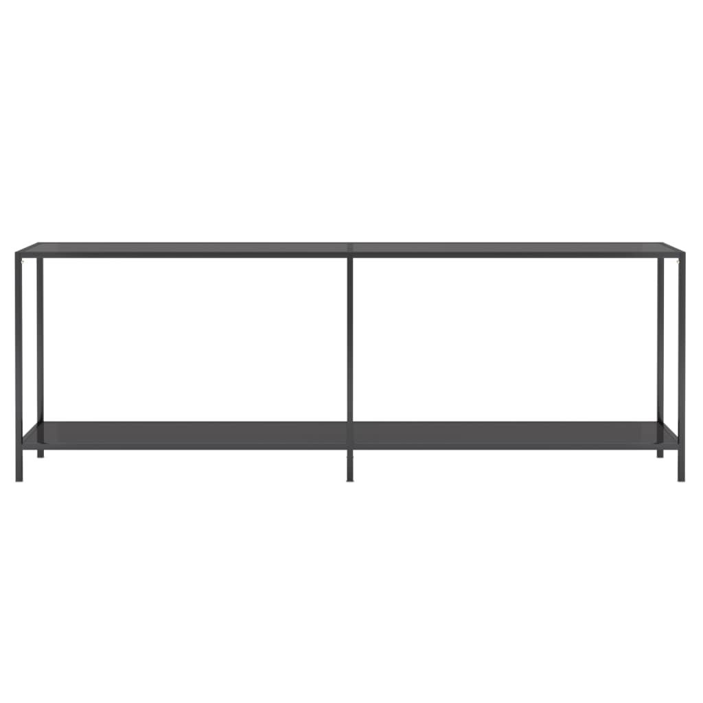 Wandtafel 200x35x75,5 cm gehard glas zwart