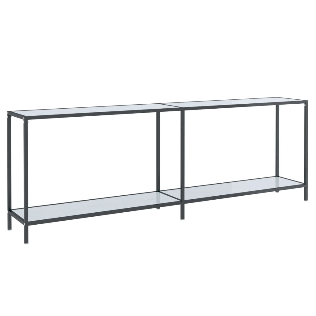 Wandtafel 200x35x75,5 cm gehard glas zwart