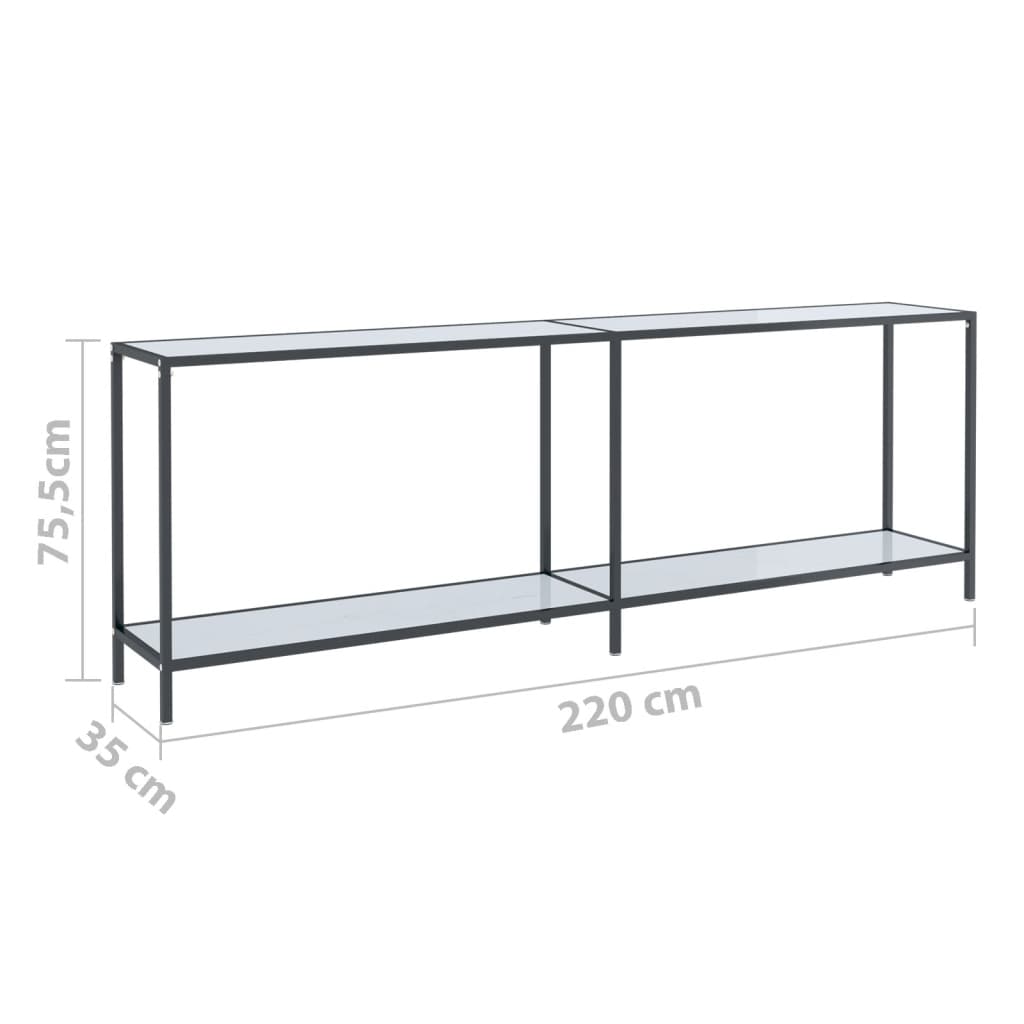 Wandtafel 140x35x75,5 cm gehard glas transparant