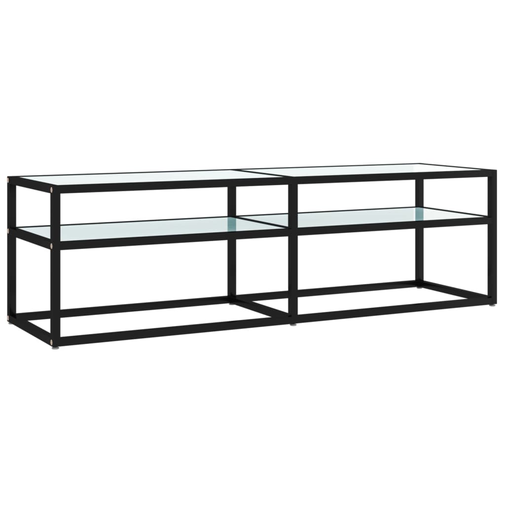 Tv-meubel 200x40x40,5 cm gehard glas witmarmerkleurig